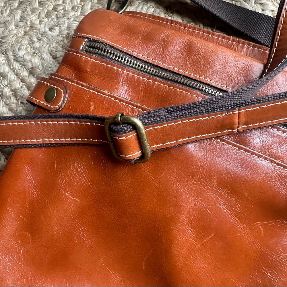 Patricia Nash Leather Crossbody Bag - Chestnut Brown - Picture 12 of 12